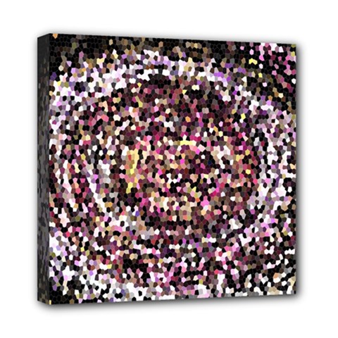 Mosaic Colorful Abstract Circular Mini Canvas 8  X 8  by Amaryn4rt