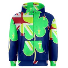 Irish Shamrock New Zealand Ireland Funny St Patrick Flag Men s Zipper Hoodie