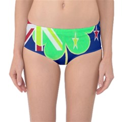 Irish Shamrock New Zealand Ireland Funny St Patrick Flag Mid-Waist Bikini Bottoms