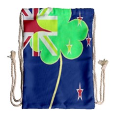 Irish Shamrock New Zealand Ireland Funny St Patrick Flag Drawstring Bag (Large)