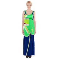 Irish Shamrock New Zealand Ireland Funny St Patrick Flag Maxi Thigh Split Dress