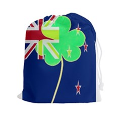 Irish Shamrock New Zealand Ireland Funny St Patrick Flag Drawstring Pouches (XXL)