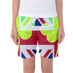 Irish British Shamrock United Kingdom Ireland Funny St  Patrick Flag Women s Basketball Shorts by yoursparklingshop