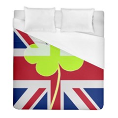 Irish British Shamrock United Kingdom Ireland Funny St  Patrick Flag Duvet Cover (full/ Double Size) by yoursparklingshop