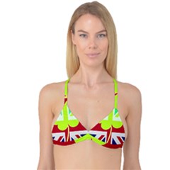 Irish British Shamrock United Kingdom Ireland Funny St  Patrick Flag Reversible Tri Bikini Top by yoursparklingshop