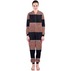 Stainless Rust Texture Background Hooded Jumpsuit (ladies)  by Amaryn4rt