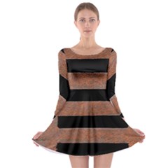Stainless Rust Texture Background Long Sleeve Skater Dress by Amaryn4rt