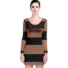 Stainless Rust Texture Background Long Sleeve Velvet Bodycon Dress by Amaryn4rt