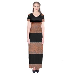 Stainless Rust Texture Background Short Sleeve Maxi Dress by Amaryn4rt