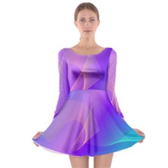 Vector Blend Screen Saver Colorful Long Sleeve Skater Dress by Amaryn4rt