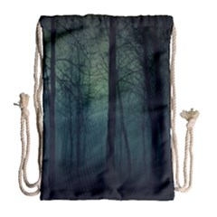 Dark Night Forest Drawstring Bag (large) by Brittlevirginclothing