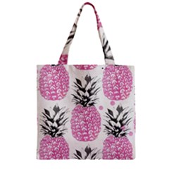 Lovely Pink Pineapple  Zipper Grocery Tote Bag by Brittlevirginclothing