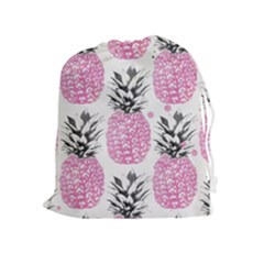 Lovely Pink Pineapple  Drawstring Pouches (extra Large) by Brittlevirginclothing