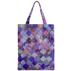 Blue Toned Moroccan Mosaic  Zipper Classic Tote Bag by Brittlevirginclothing