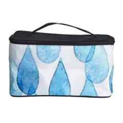 Cute Blue Rain Drops Cosmetic Storage Case by Brittlevirginclothing