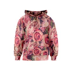 Beautiful Pink Roses  Kids  Zipper Hoodie