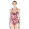 Beautiful pink roses  Halter Swimsuit View1