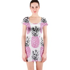 Cute Pink Pineapple  Short Sleeve Bodycon Dress