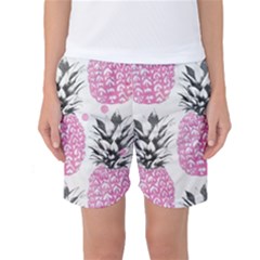 Cute Pink Pineapple  Women s Basketball Shorts