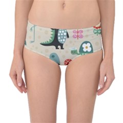 Cute Cartoon Animals Mid-waist Bikini Bottoms by Brittlevirginclothing