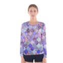 Blue moroccan mosaic Women s Long Sleeve Tee View1