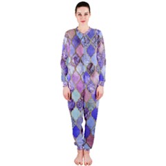 Blue Moroccan Mosaic Onepiece Jumpsuit (ladies)  by Brittlevirginclothing