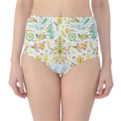 Pastel Flowers High-waist Bikini Bottoms by Brittlevirginclothing