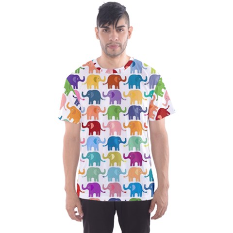 Colorful Small Elephants Men s Sport Mesh Tee by Brittlevirginclothing