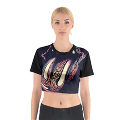 The Rolling Stones Glowing Cotton Crop Top by Brittlevirginclothing