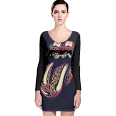 The Rolling Stones Glowing Long Sleeve Velvet Bodycon Dress