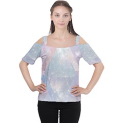 Pastel Colored Crystal Women s Cutout Shoulder Tee