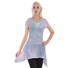 Pastel Colored Crystal Short Sleeve Side Drop Tunic by Brittlevirginclothing