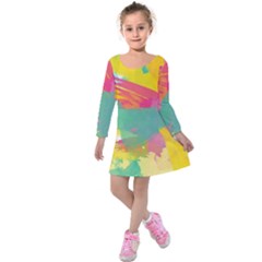 Paint Brush Kids  Long Sleeve Velvet Dress