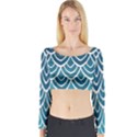 Blue scale  Long Sleeve Crop Top View1