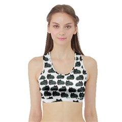 Black Cat Sports Bra With Border by Brittlevirginclothing