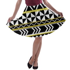 Black Bohemian A-line Skater Skirt by Brittlevirginclothing