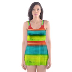 Painted Wet  Paper Skater Dress Swimsuit