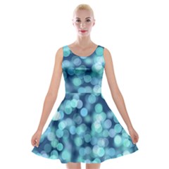 Blue Light  Velvet Skater Dress by Brittlevirginclothing