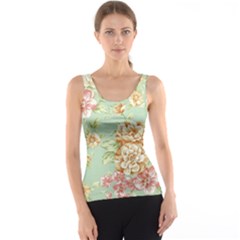 Vintage Pastel Flowers Tank Top by Brittlevirginclothing