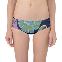 Dark Colored Lila Flowers Classic Bikini Bottoms by Brittlevirginclothing