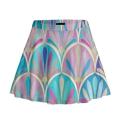 Colorful Lila Toned Mosaic Mini Flare Skirt by Brittlevirginclothing