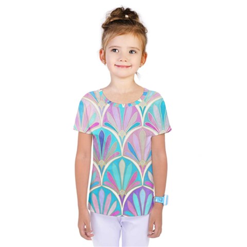 Colorful Lila Toned Mosaic Kids  One Piece Tee by Brittlevirginclothing