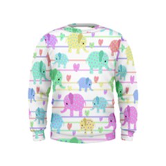 Elephant pastel pattern Kids  Sweatshirt