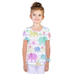 Elephant pastel pattern Kids  One Piece Tee