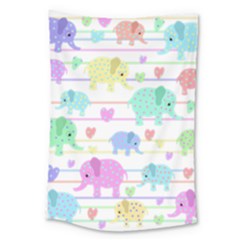 Elephant pastel pattern Large Tapestry