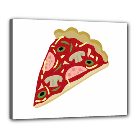 Pizza Slice Canvas 20  X 16  by Valentinaart