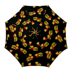 Hamburgers And French Fries Pattern Golf Umbrellas by Valentinaart