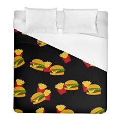 Hamburgers And French Fries Pattern Duvet Cover (full/ Double Size) by Valentinaart