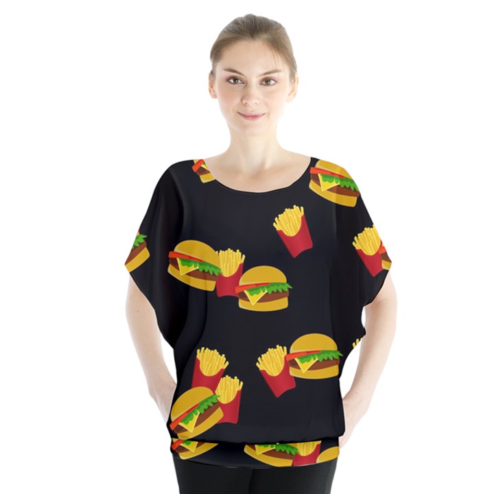 Hamburgers and french fries pattern Blouse