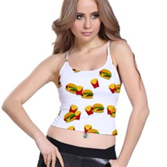 Hamburgers And French Fries  Spaghetti Strap Bra Top by Valentinaart